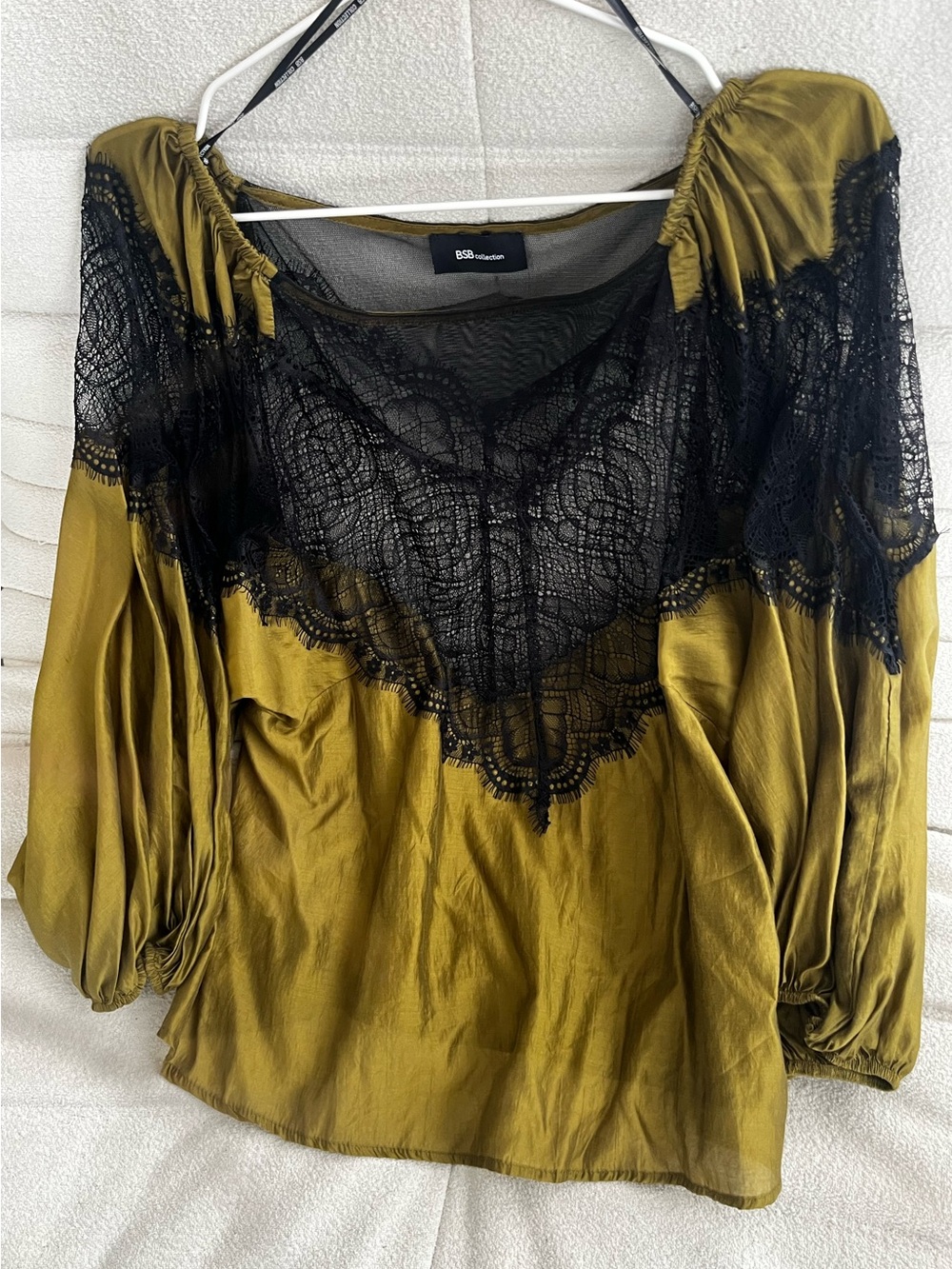 Olive green lace top